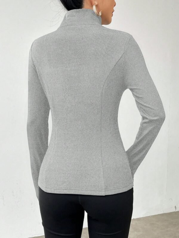 LL-mon5 Solid Color Casual Slim Fit Thermal Lined Jacket, Autumn/Winter Light Grey - Image 2