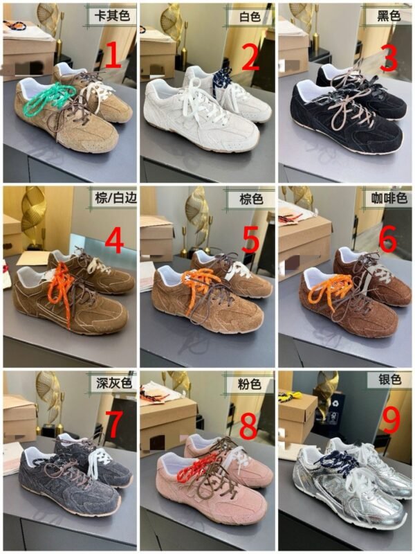 M-MU& NB leather sneakers