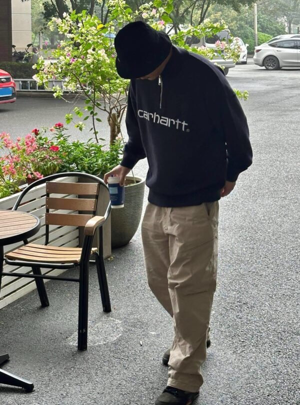 car-hat stand collar knitted sweatshirt