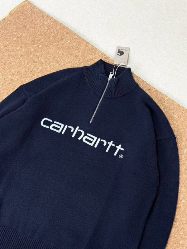 car-hat stand collar knitted sweatshirt - Image 3